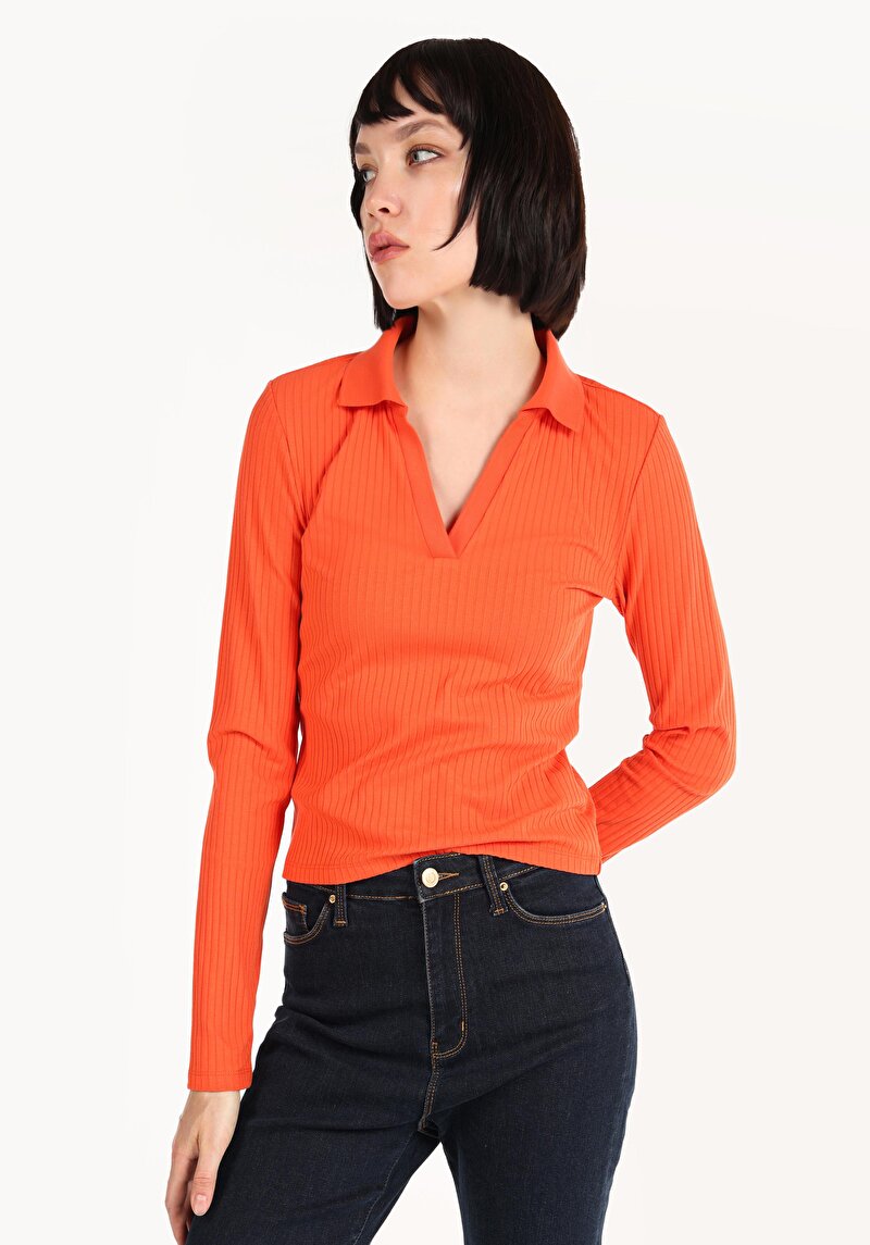 Зображення Футболка З Довгим Рукавом Жіноча Помаранчева  Cl1065147