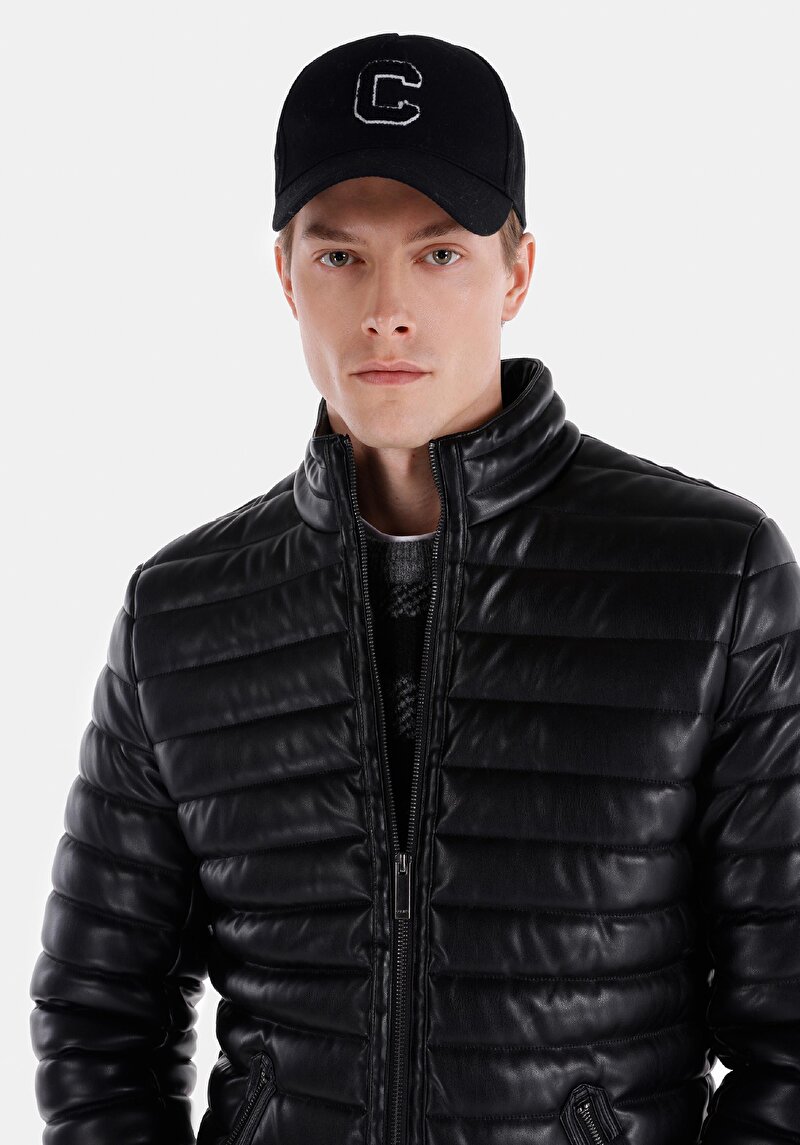 Показати інформацію про Куртка З Еко-шкіри Чоловіча Чорна  Cl1028717