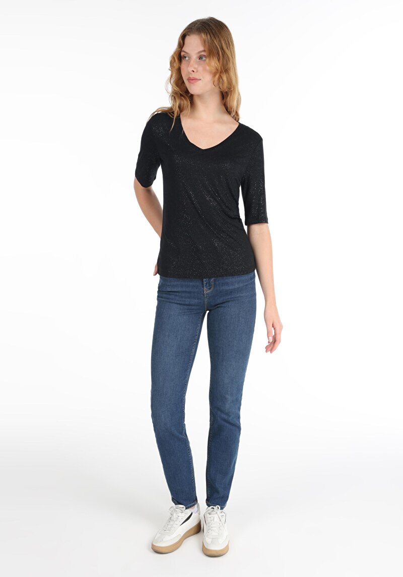 Показати інформацію про Футболка З Коротким Рукавом Жіноча Чорна  Cl1065178