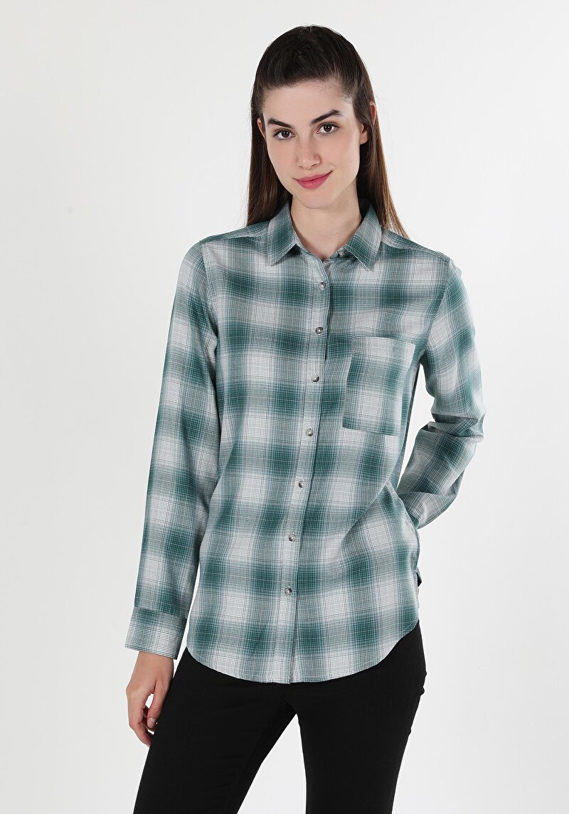 Показати інформацію про Сорочка З Довгим Рукавом Жіноча Зелена  Cl1060881