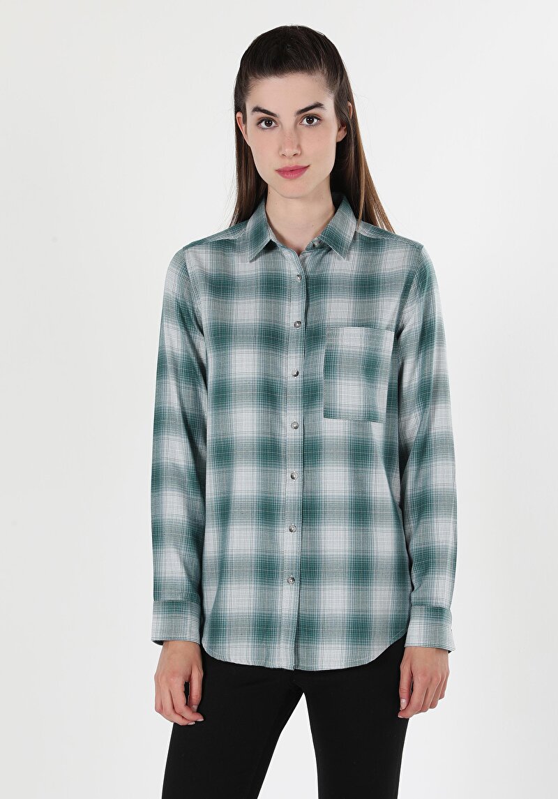 Показати інформацію про Сорочка З Довгим Рукавом Жіноча Зелена  Cl1060881