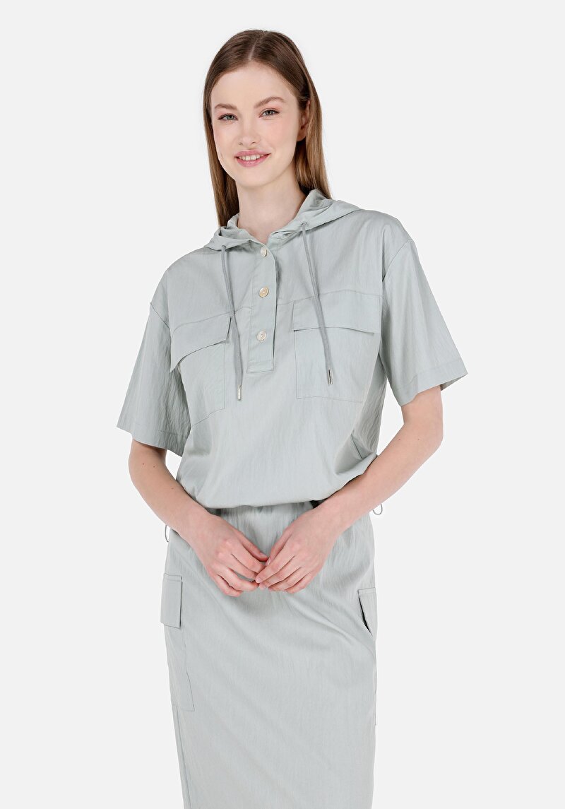 Зображення Сорочка З Коротким Рукавом Жіноча Зелена  Cl1068945