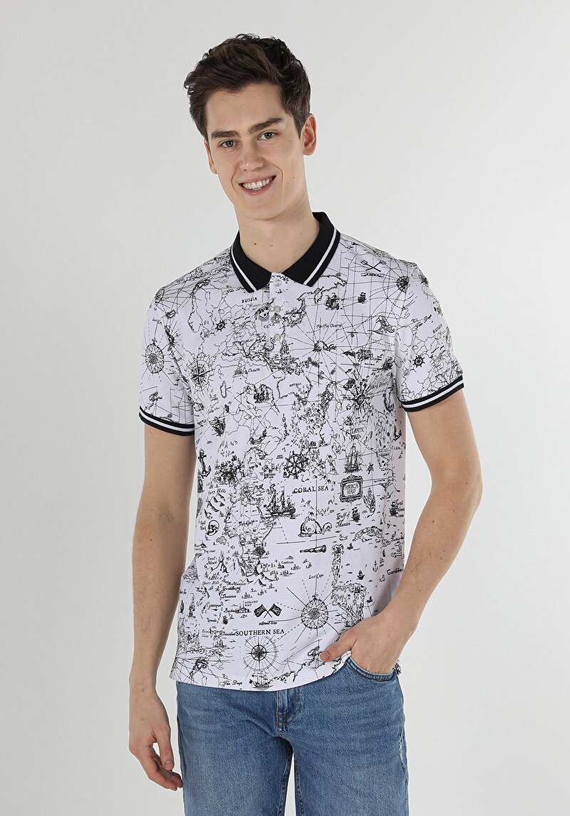 Зображення Поло З Коротким Рукавом Чоловіче Біле  Cl1059424