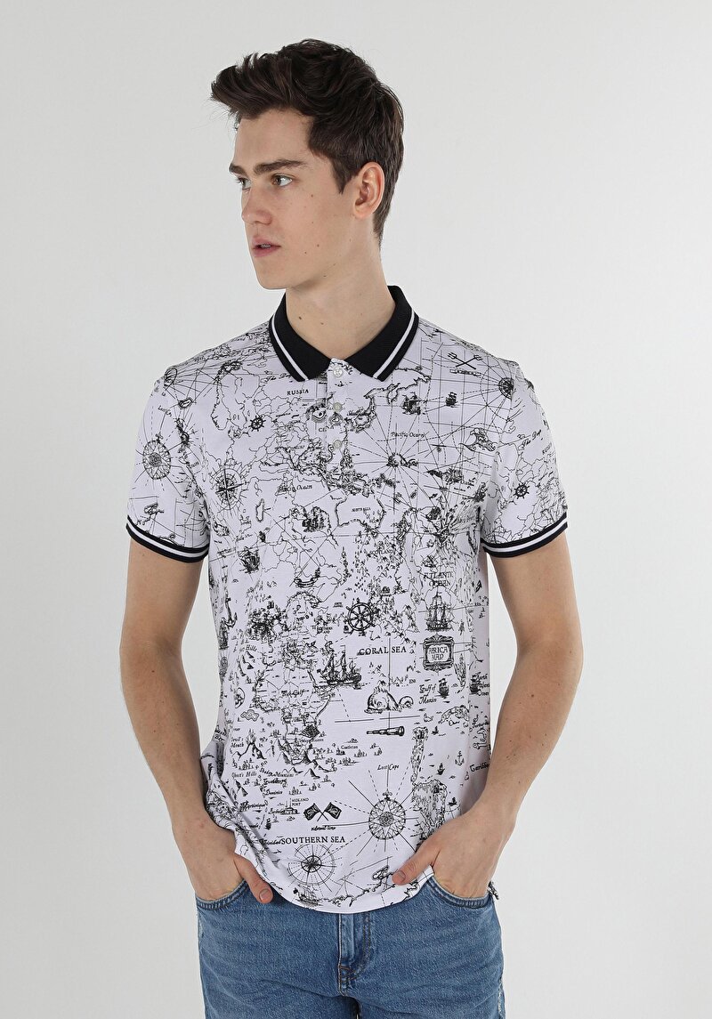 Показати інформацію про Поло З Коротким Рукавом Чоловіче Біле  Cl1059424