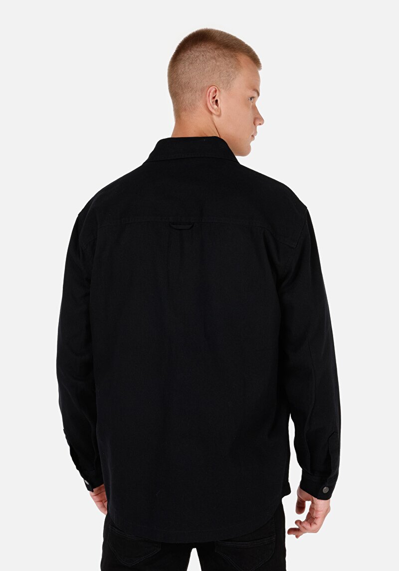 Показати інформацію про Сорочка З Довгим Рукавом Чоловіча Чорна  Cl1070137