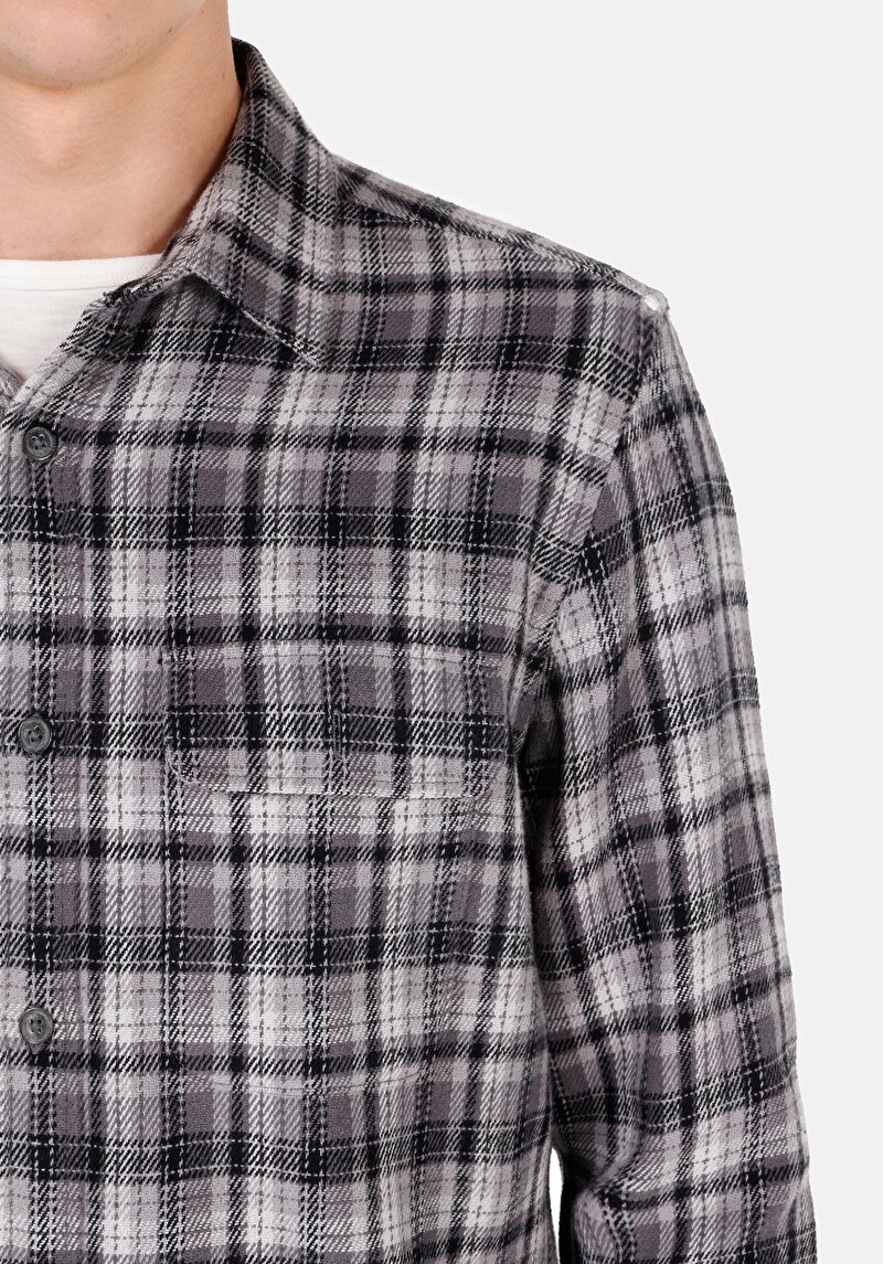 Показати інформацію про Сорочка З Довгим Рукавом Чоловіча Сіра  Cl1070141