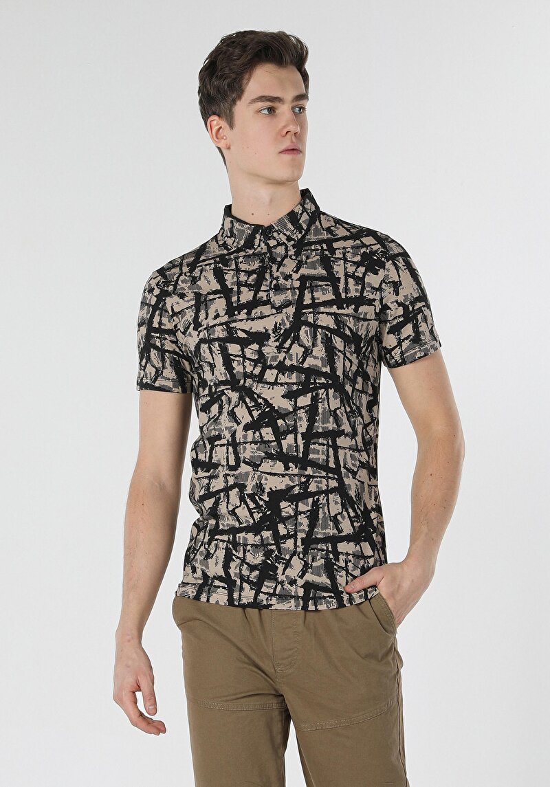 Зображення Поло З Коротким Рукавом Чоловіче Бежеве  Cl1058014