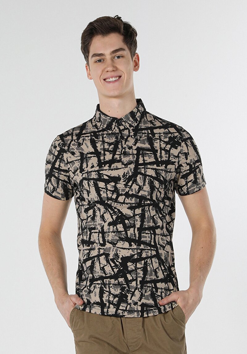 Показати інформацію про Поло З Коротким Рукавом Чоловіче Бежеве  Cl1058014