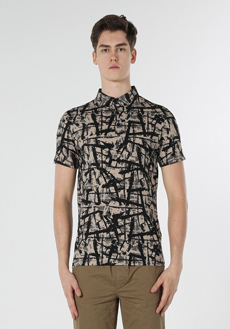 Показати інформацію про Поло З Коротким Рукавом Чоловіче Бежеве  Cl1058014