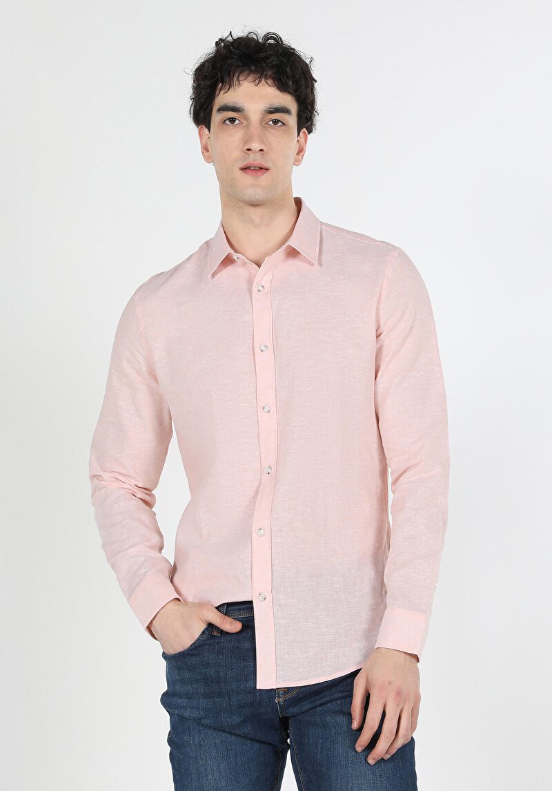 Показати інформацію про Сорочка З Довгим Рукавом Чоловіча Помаранчева  Cl1041771