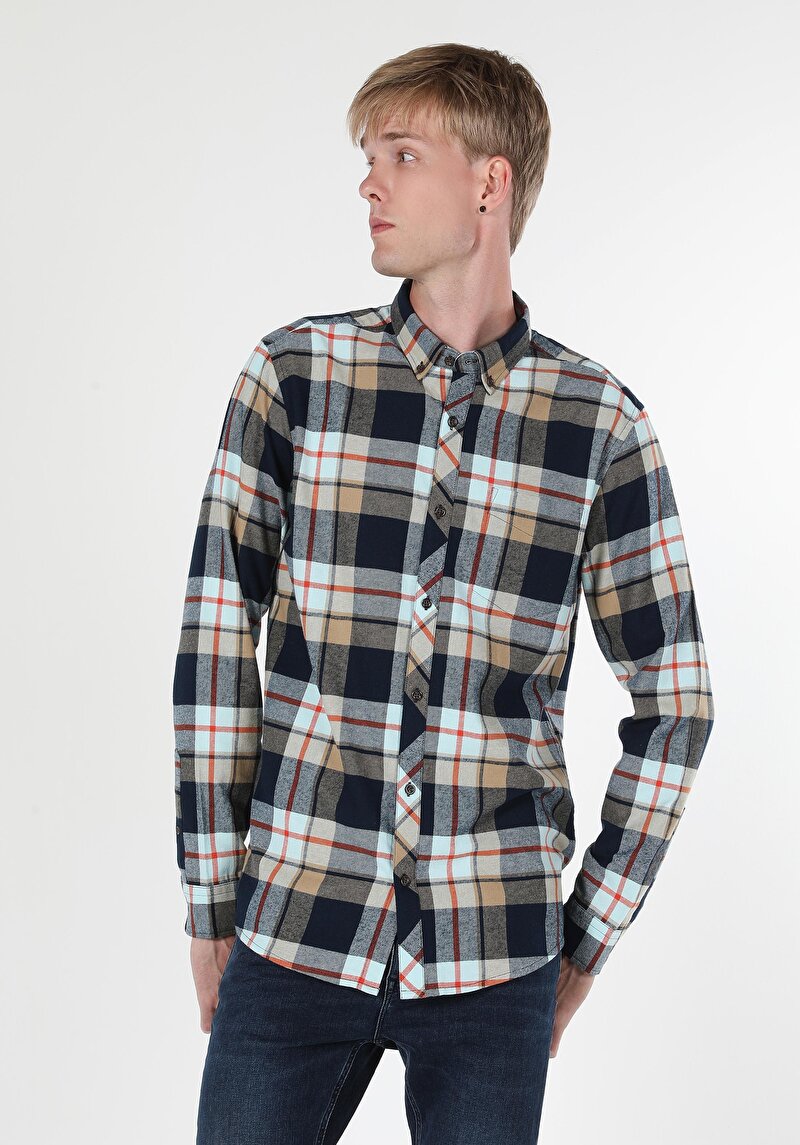 Показати інформацію про Сорочка З Довгим Рукавом Чоловіча Синя  Cl1060907