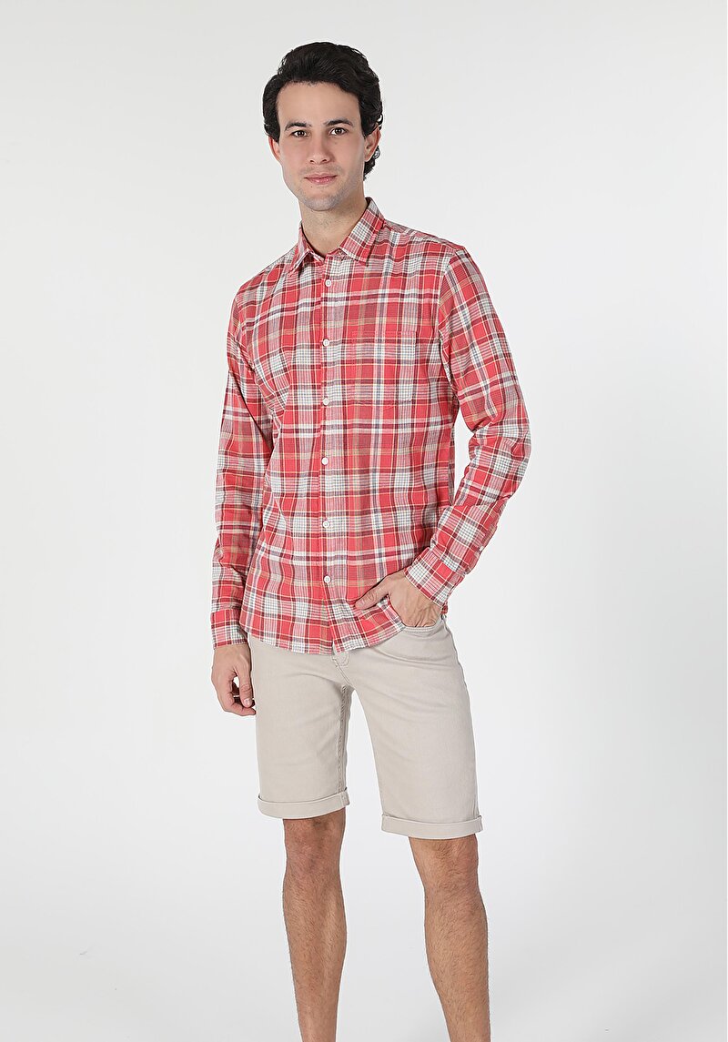 Зображення Сорочка З Довгим Рукавом Чоловіча Червона  Cl1058032