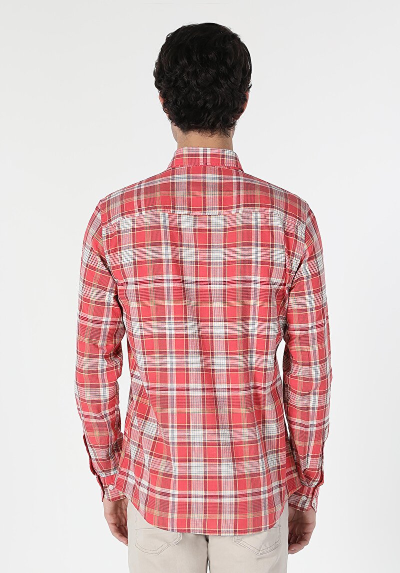 Показати інформацію про Сорочка З Довгим Рукавом Чоловіча Червона  Cl1058032