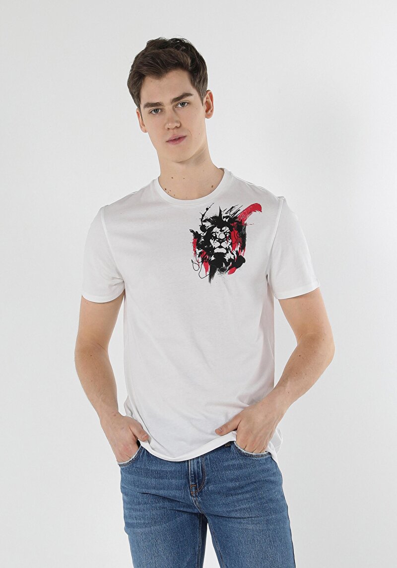 Показати інформацію про Футболка З Коротким Рукавом Чоловіча Біла  Cl1058037