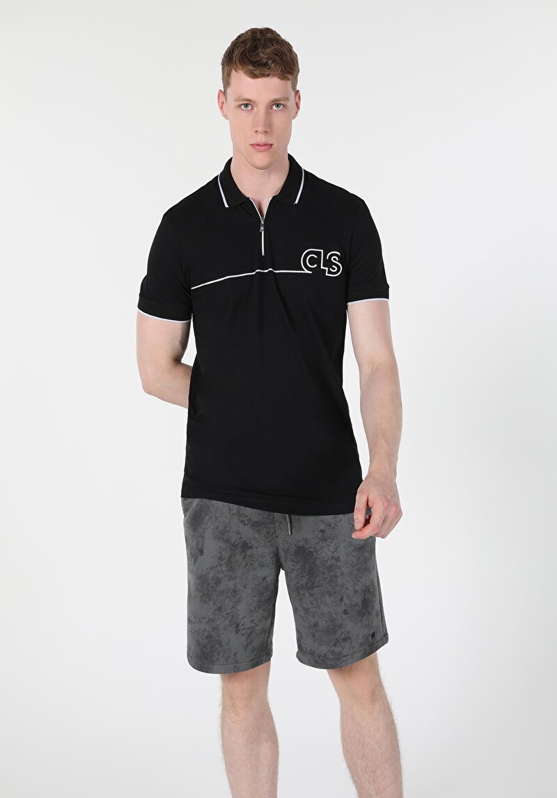 Зображення Поло З Коротким Рукавом Чоловіче Чорне  Cl1059561