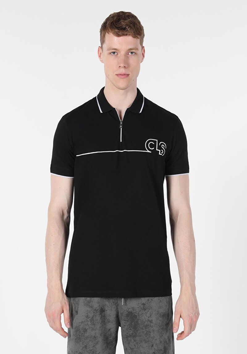Показати інформацію про Поло З Коротким Рукавом Чоловіче Чорне  Cl1059561