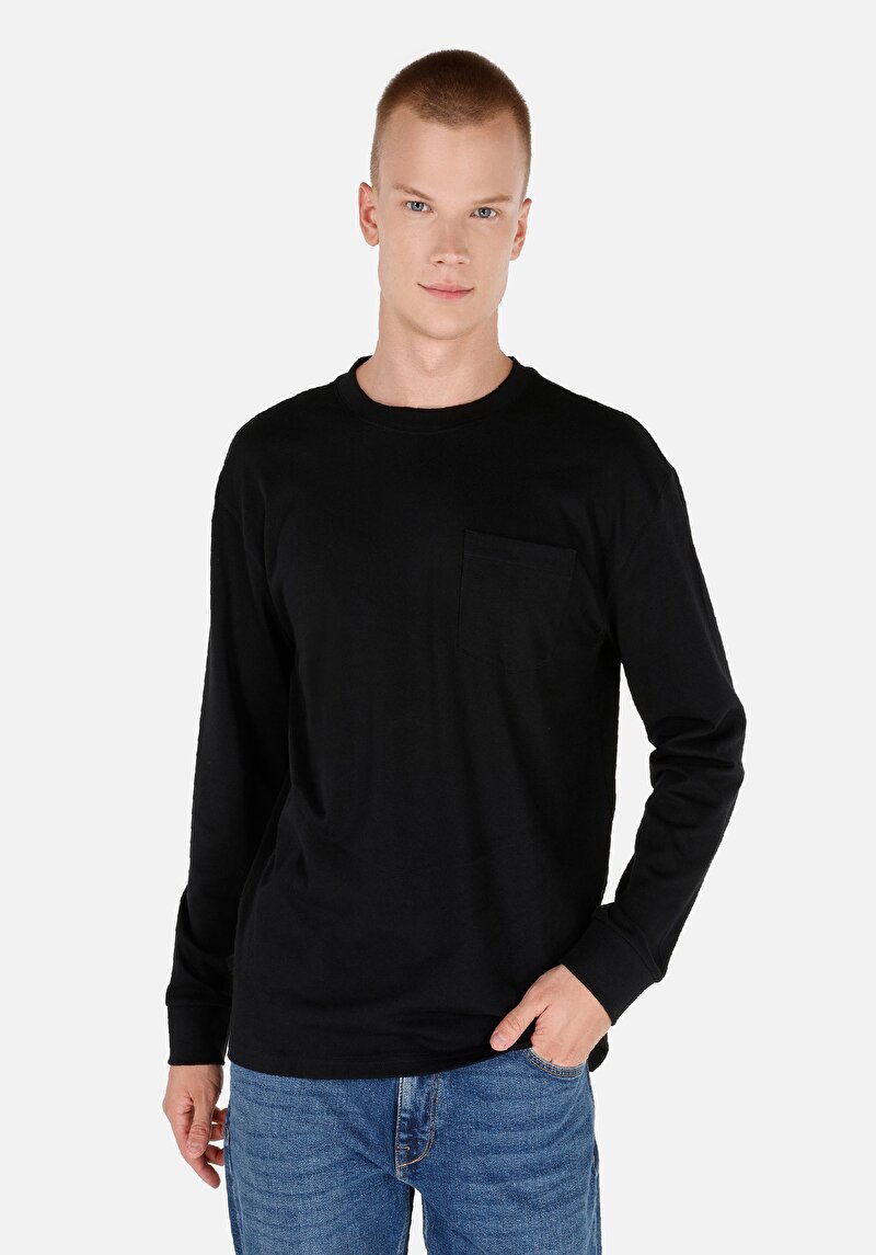 Зображення Футболка З Довгим Рукавом Чоловіча Чорна  Cl1065666