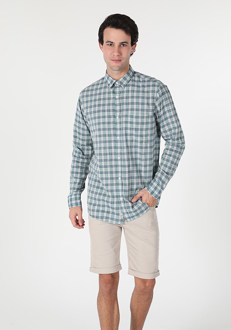 Зображення Сорочка З Довгим Рукавом Чоловіча Блакитна  Cl1059570