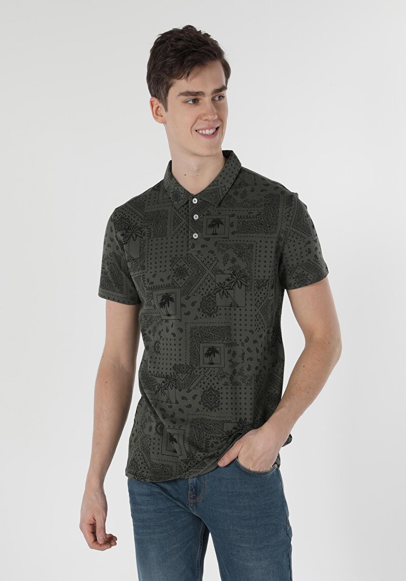 Зображення Поло З Коротким Рукавом Чоловіче Зелене  Cl1058211