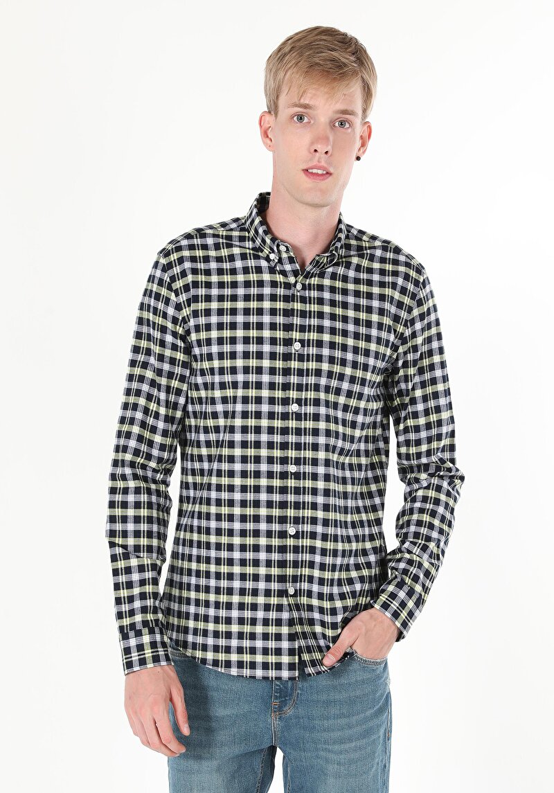 Показати інформацію про Сорочка З Довгим Рукавом Чоловіча Синя  Cl1059612