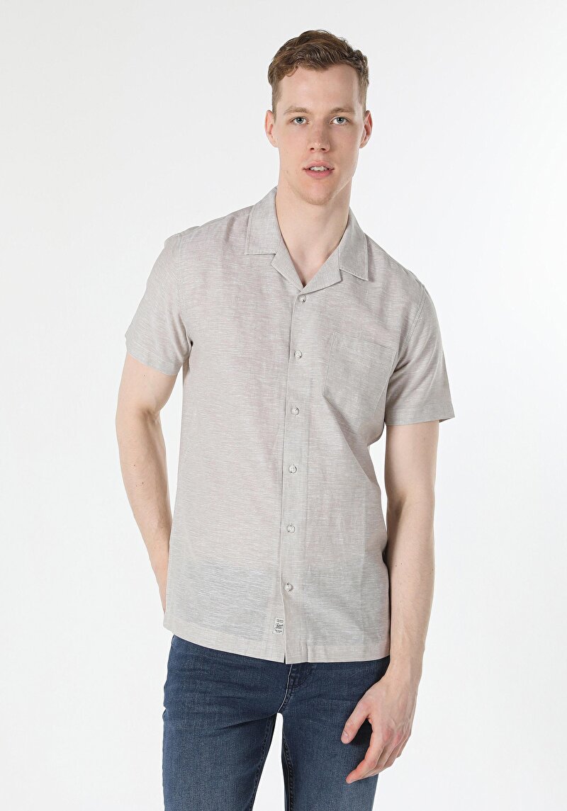 Зображення Сорочка З Коротким Рукавом Чоловіча Бежева Cl1048299