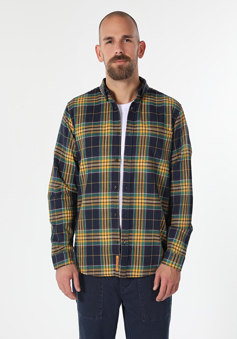 Показати інформацію про Сорочка З Довгим Рукавом Чоловіча Синя  Cl1059623