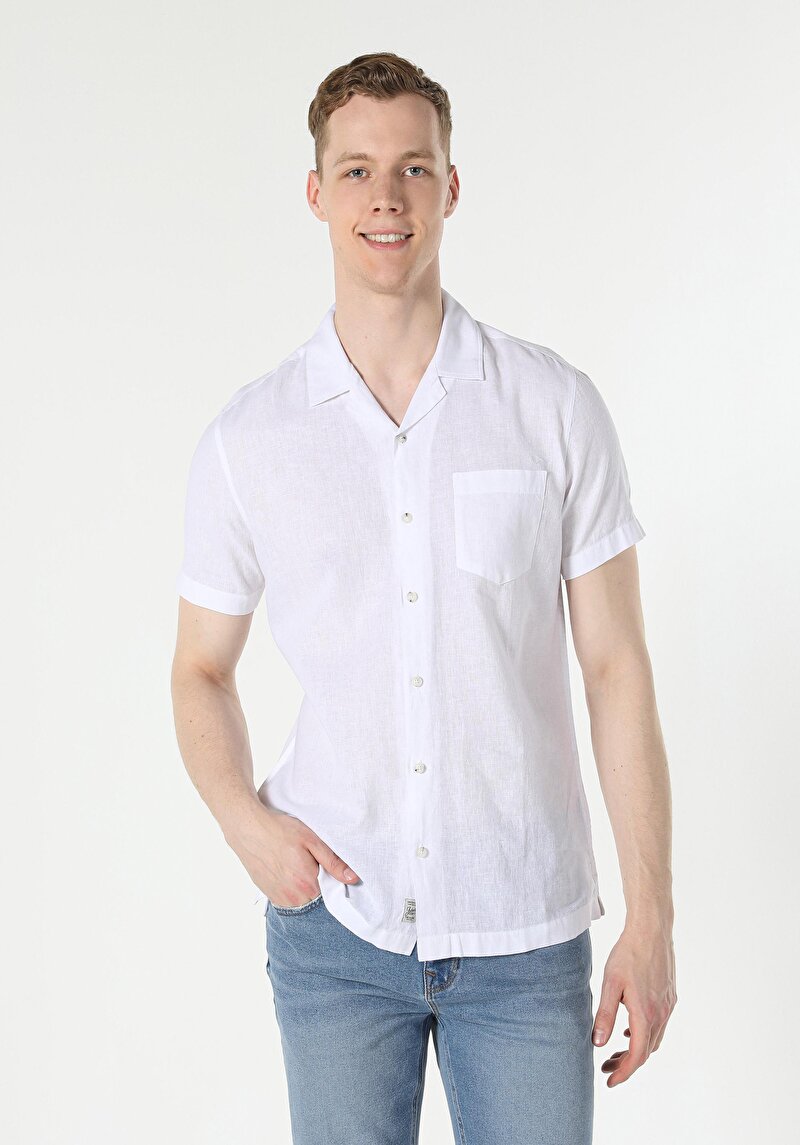 Показати інформацію про Сорочка З Коротким Рукавом Чоловіча Біла  Cl1048299