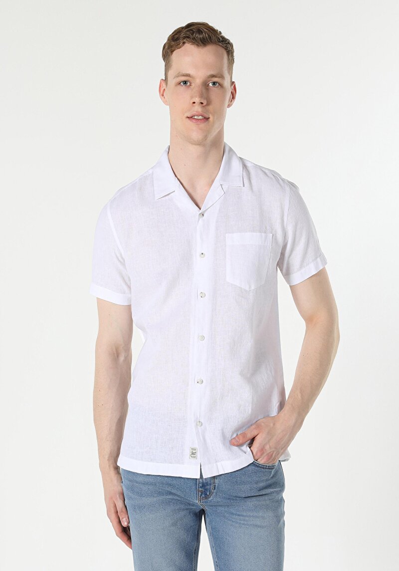 Показати інформацію про Сорочка З Коротким Рукавом Чоловіча Біла  Cl1048299