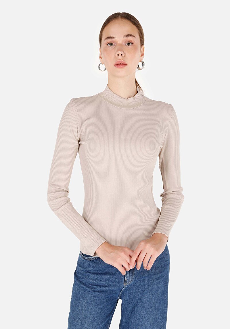 Зображення Футболка З Довгим Рукавом Жіноча Бежева  Cl1070199