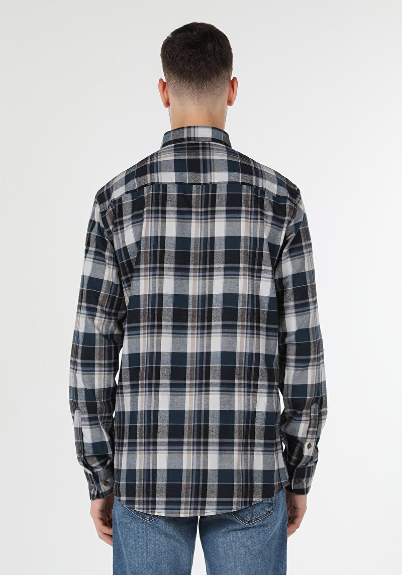 Показати інформацію про Сорочка З Довгим Рукавом Чоловіча Синя  Cl1059633