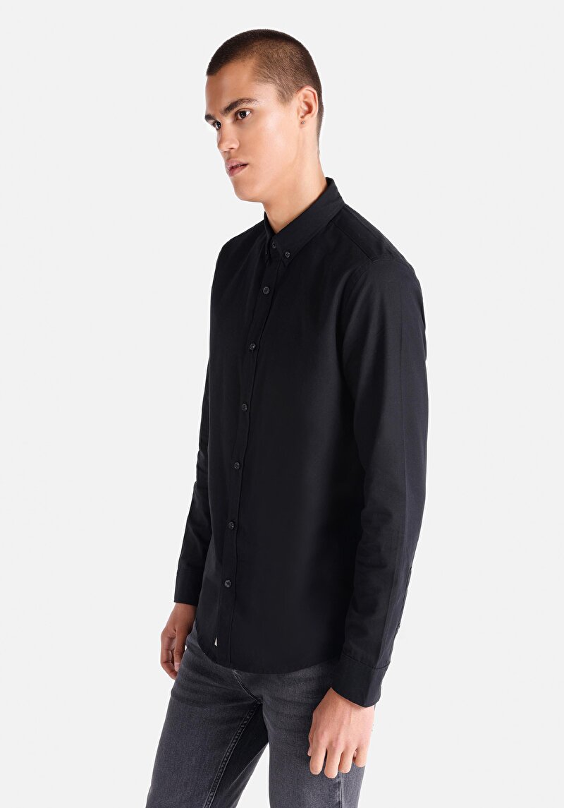 Зображення Сорочка З Довгим Рукавом Чоловіча Чорна  Cl1048576