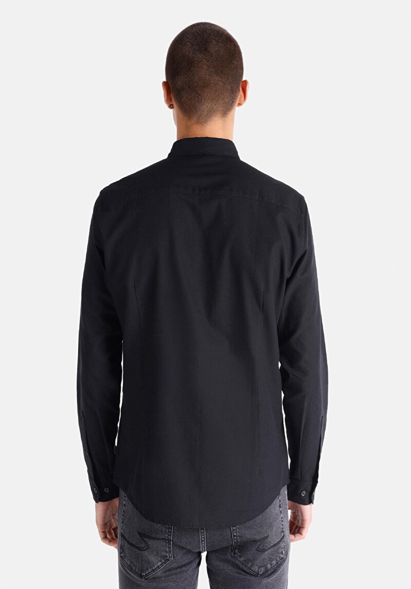 Зображення Сорочка З Довгим Рукавом Чоловіча Чорна Cl1048576