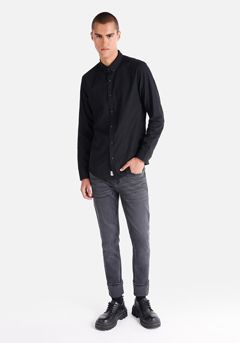 Зображення Сорочка З Довгим Рукавом Чоловіча Чорна Cl1048576