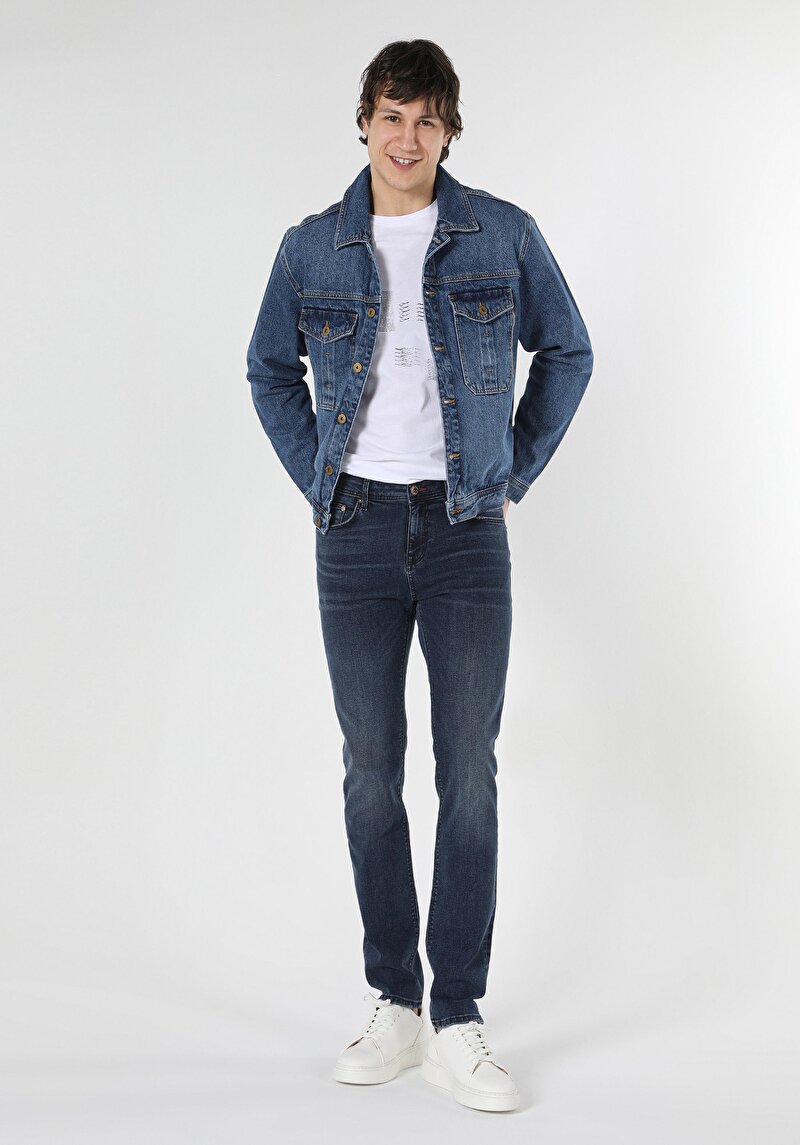 Зображення 044 Karl Джинси Чоловічі Блакитні Прямого Крою Cl1058229