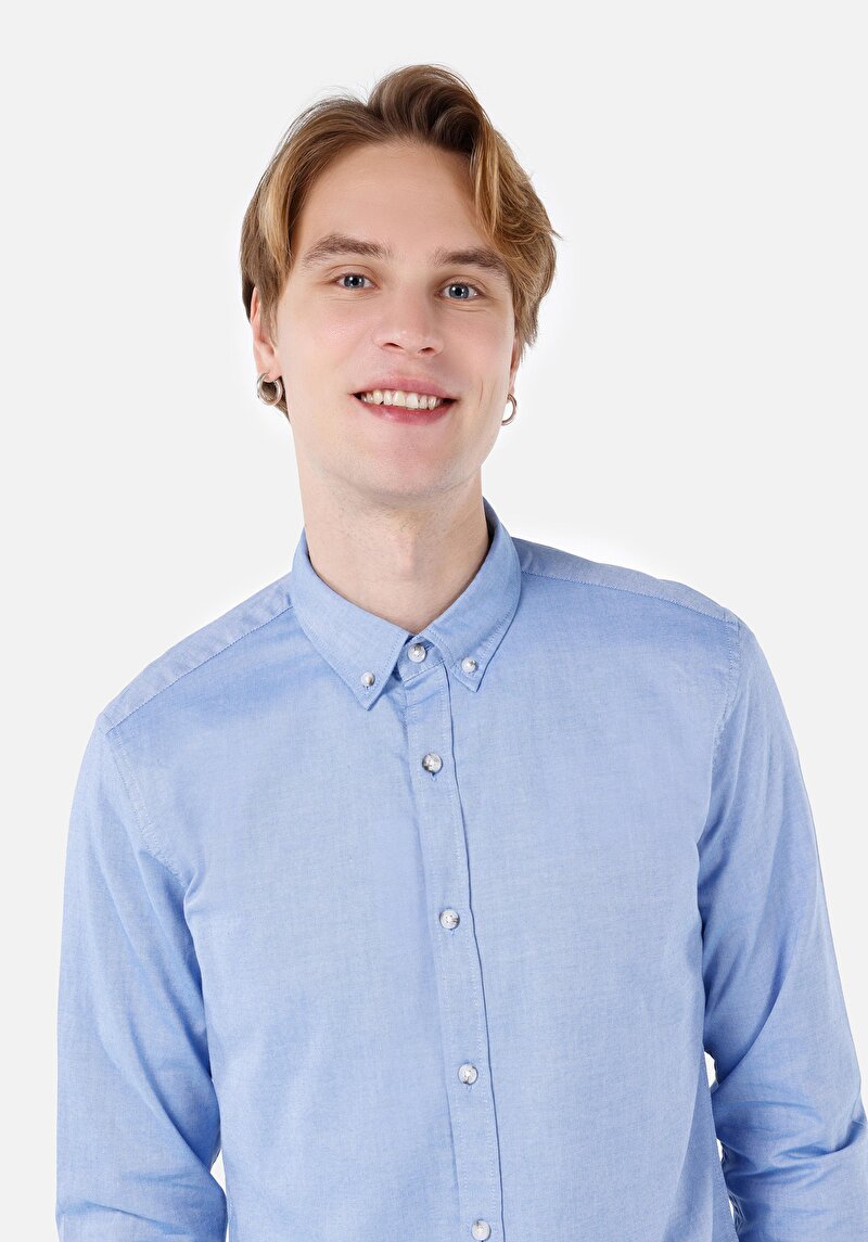 Зображення Сорочка З Довгим Рукавом Чоловіча Блакитна Cl1048576