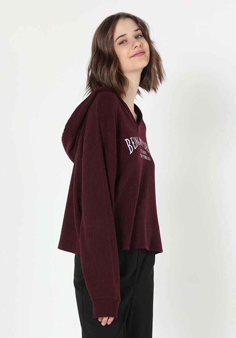 Показати інформацію про Футболка З Довгим Рукавом Жіноча Бордова  Cl1061002