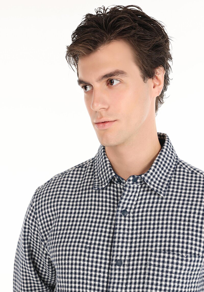 Показати інформацію про Сорочка З Довгим Рукавом Чоловіча Синя  Cl1065714