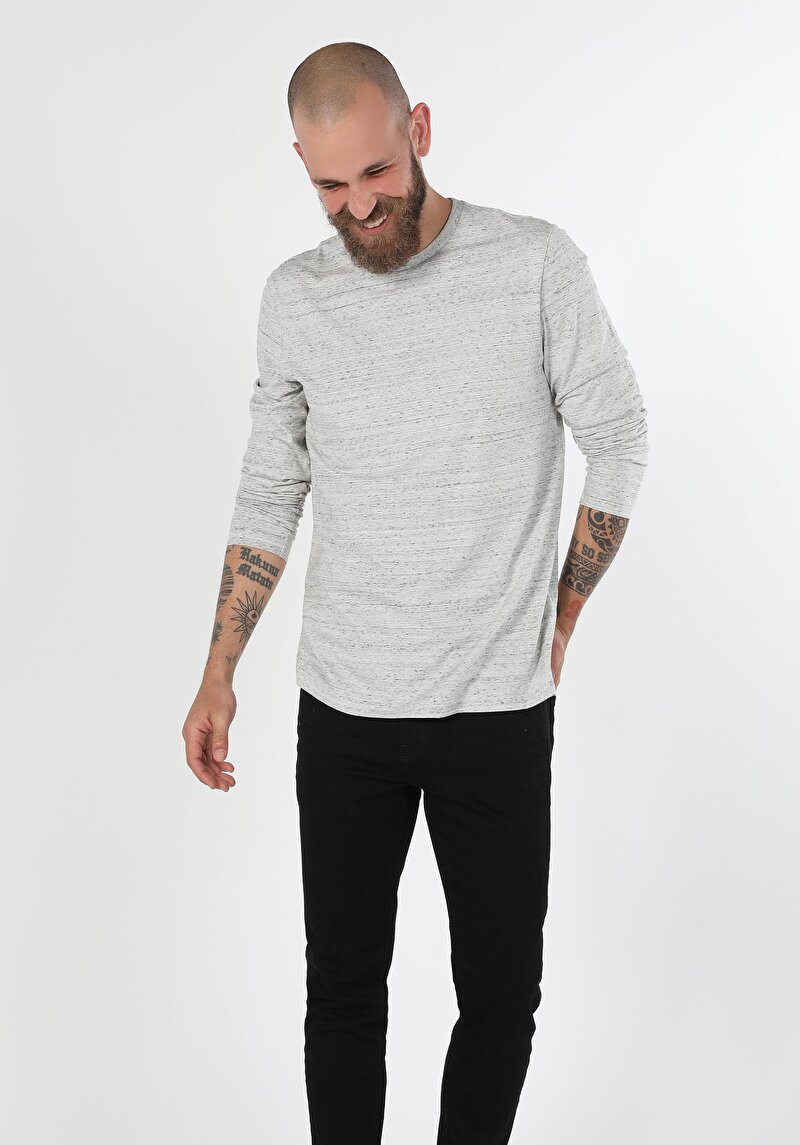 Зображення Футболка З Довгим Рукавом Чоловіча Сіра  Cl1059646