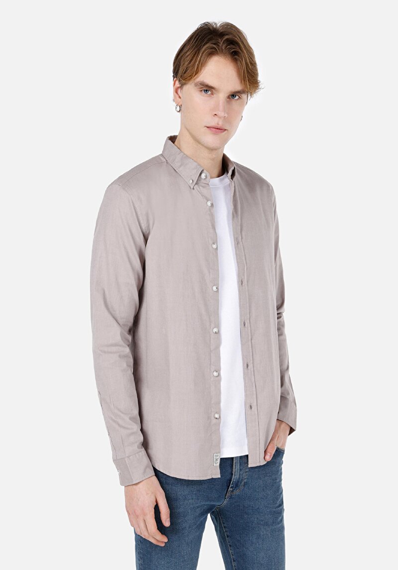 Зображення Сорочка З Довгим Рукавом Чоловіча Бежева  Cl1048576