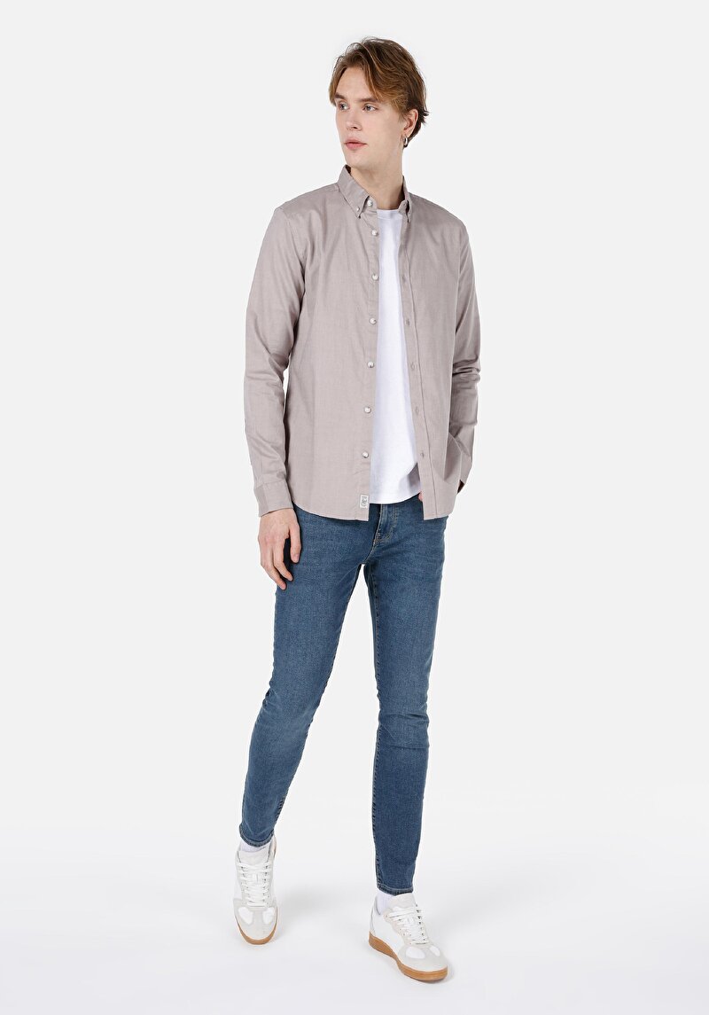 Зображення Сорочка З Довгим Рукавом Чоловіча Бежева Cl1048576