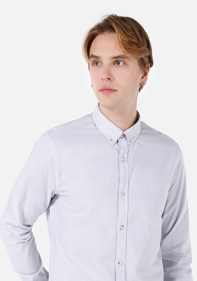 Показати інформацію про Сорочка З Довгим Рукавом Чоловіча Сіра  Cl1048576