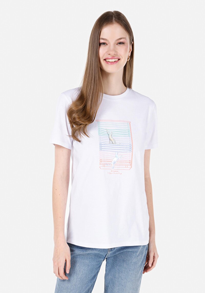 Зображення Футболка З Коротким Рукавом Жіноча Біла  Cl1069110