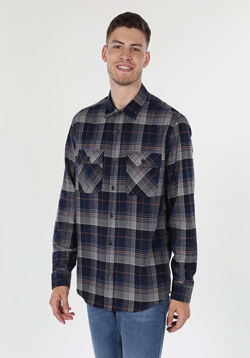 Зображення Сорочка З Довгим Рукавом Чоловіча Блакитна Cl1061024