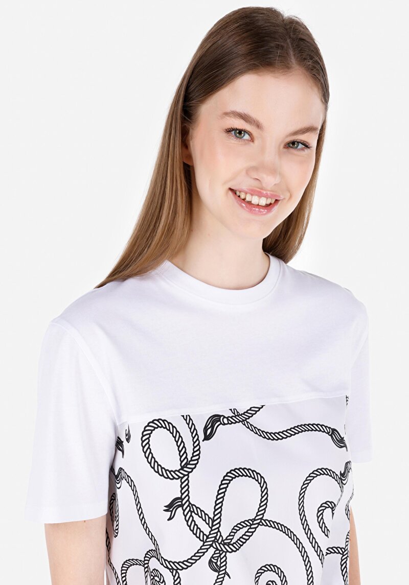 Показати інформацію про Футболка З Коротким Рукавом Жіноча Біла  Cl1069128