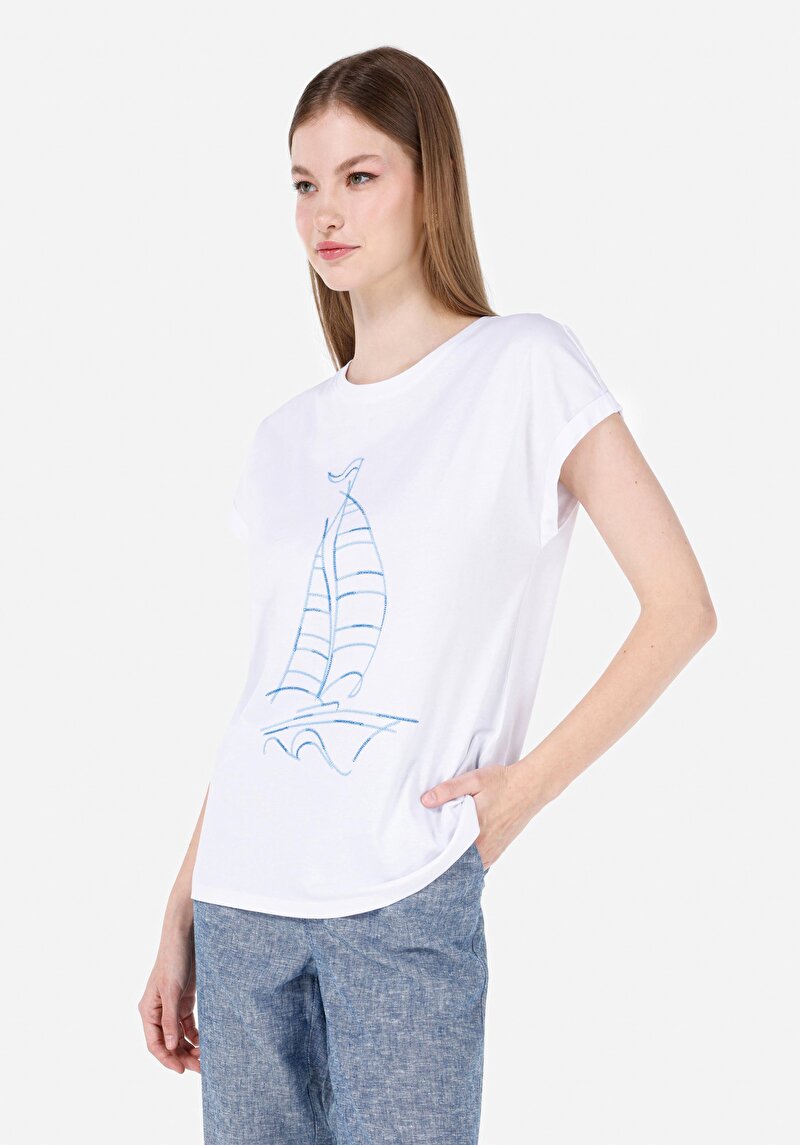 Зображення Футболка З Коротким Рукавом Жіноча Біла  Cl1069129