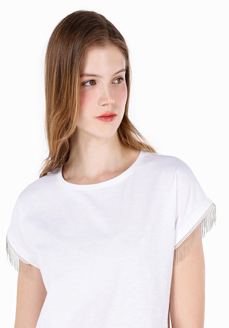 Показати інформацію про Футболка З Коротким Рукавом Жіноча Біла  Cl1069133