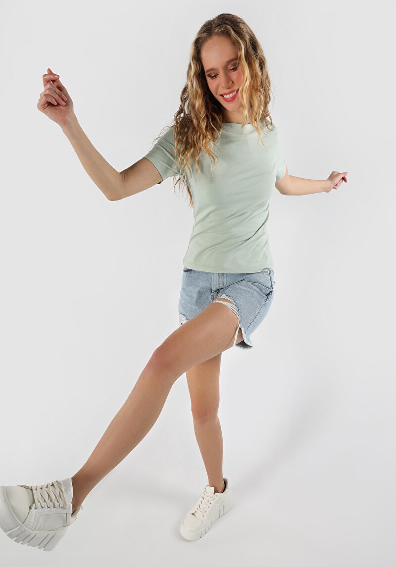 Зображення Футболка З Коротким Рукавом Жіноча Бірюзова  Cl1058493