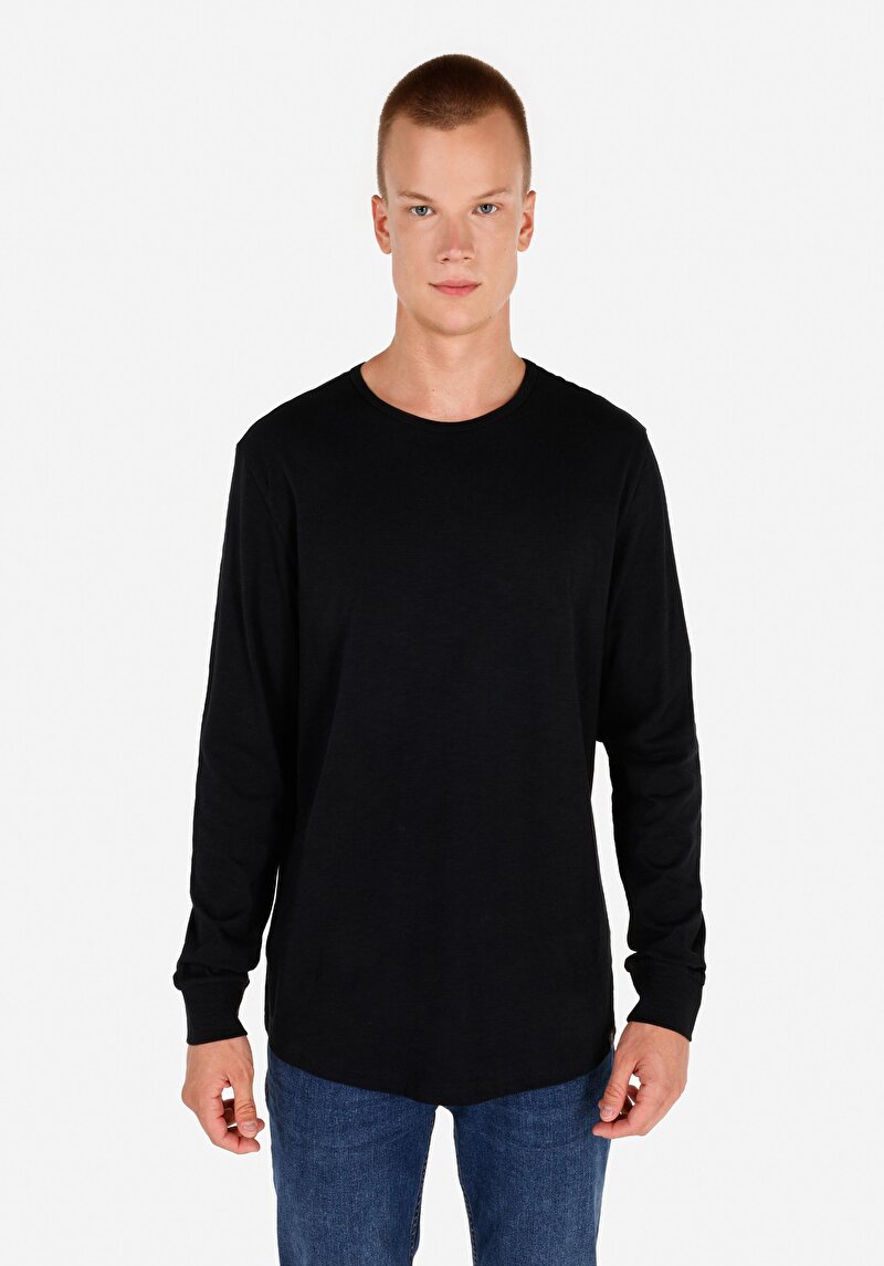 Зображення Футболка З Довгим Рукавом Чоловіча Чорна  Cl1065872