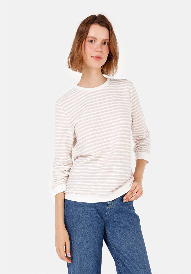 Зображення Футболка З Довгим Рукавом Жіноча Бежева  Cl1070221