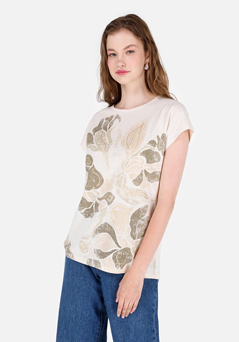 Зображення Футболка З Коротким Рукавом Жіноча Бежева  Cl1062553